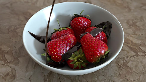 Strawberries and Chocolate Syrup Sample